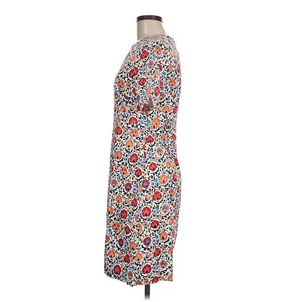 Boden Floral Shift Dress Womens 6L White Red Retro Mod Cotton Enchanted - Image 6