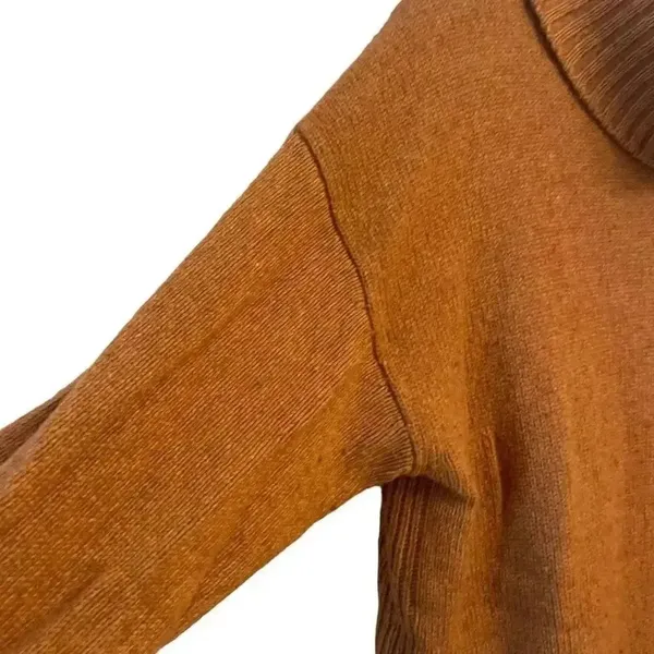 Anthropologie Viscose Wool Mustard Rust Knit Chunkie Oversized SZ S #1726 - Image 5