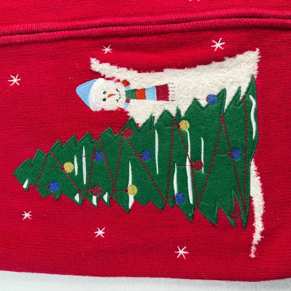 Breckenridge‎ Womens Red Ugly Christmas Sweater Vest Snowman Zip Medium Holiday - Image 9