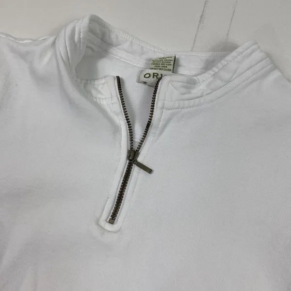 Orvis Pullover Sweater Womens Small White Quarter Zip Long Sleeve Outdoors - Image 2