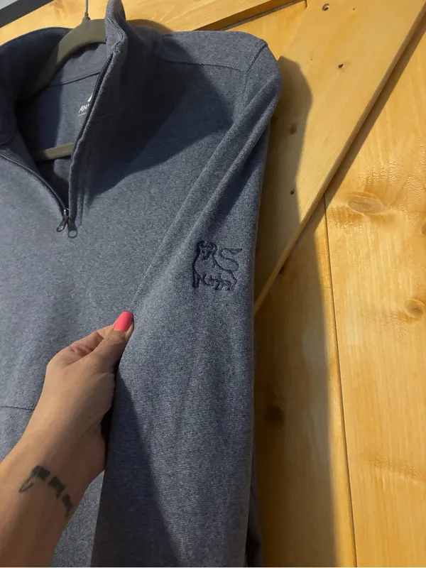 Antigua Women’s‎ Crush Navy Heathered 1/4 Zip Pullover Sweatshirt Medium - Image 4