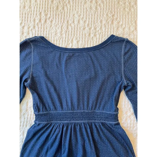 Abercrombie & Fitch Y2K Babydoll Top Henley 3/4 Sleeve Navy Size Large Vintage - Image 7