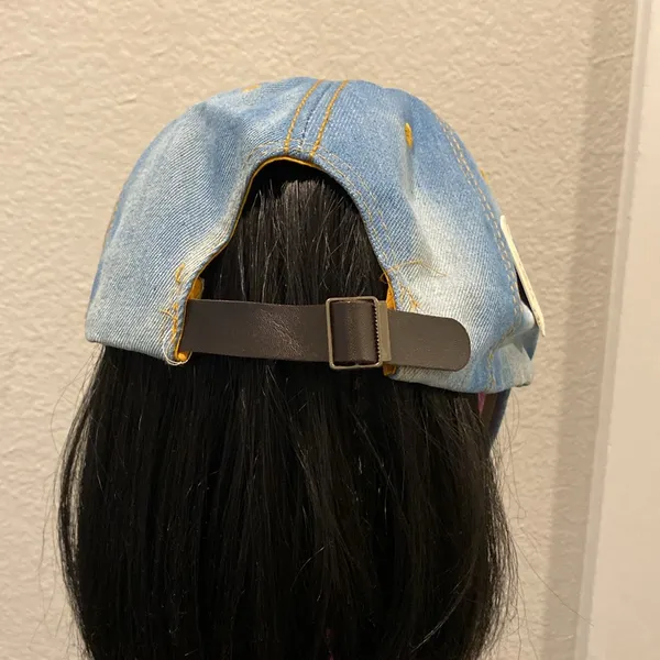 ASHLEY 26 INT Cotton Floral Crystal Accent Thule Needle Denim Statement Ball Cap - Image 5
