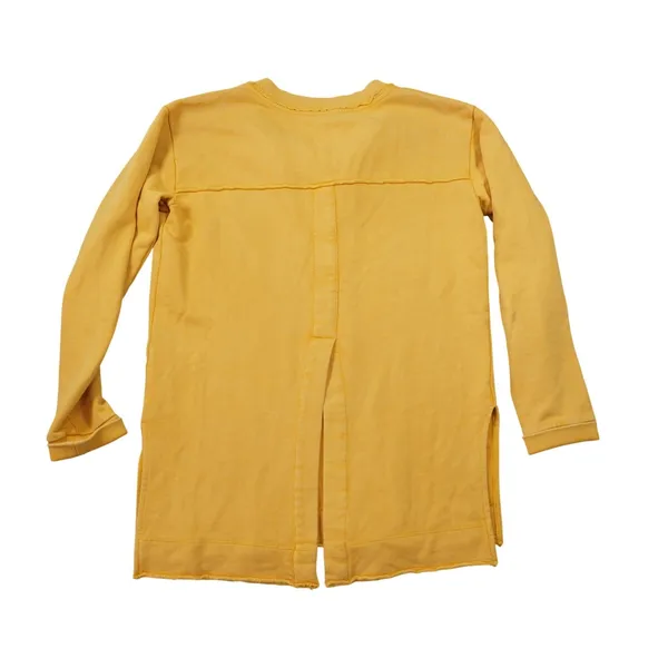 Pilcro Anthropologie Mustard Yellow Shirt Split Back Henley Top XS Cotton Casual - Image 4