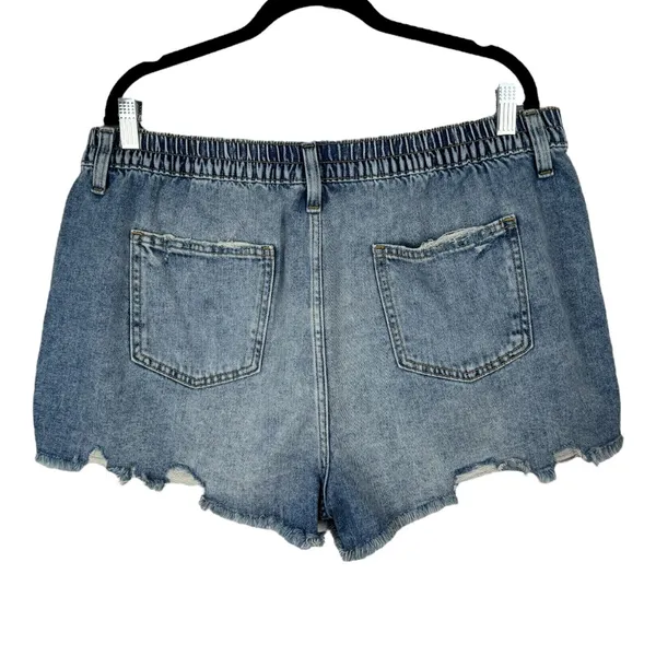 Aerie Daydream Denim Shorts Sz XL Distressed Light Wash Stretch Jean Short - Image 3