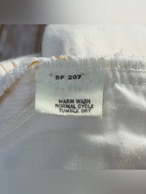 Vintage Orange Tab Levi’s Cream Corduroy Wide Leg Rare Pants 30x32 70s/80s USA - Image 5