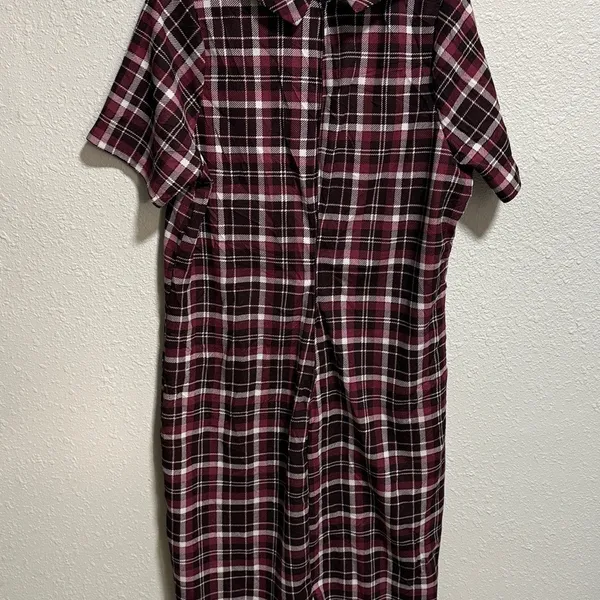 PIPHANY NWT Womens Plaid Peter Pan Collar Short Sleeve Zipper Dress medium‎ - Image 7
