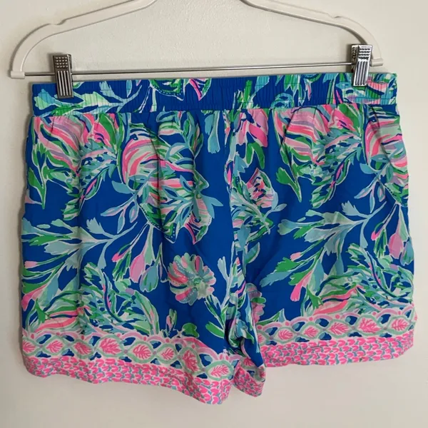Lilly Pulitizer Katia Mid Rise Shirts Blue Fancy Fins size large‎ - Image 3