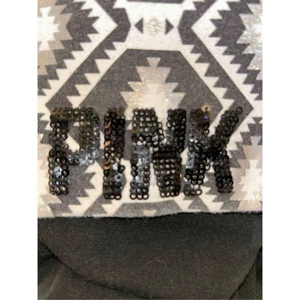 Victoria's Secret PINK Fold Over Waist Flare Yoga Pants Aztec Print‎ Size L - Image 3