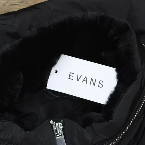 NWT Evans Womens Plus Size Faux Fur Collar Padded Coat 211224 18W Black - Image 4