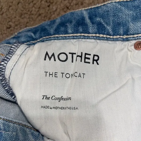 Mother Superior Tomcat Distressed High Rise Jeans The‎ Confession Light Blue 28 - Image 13