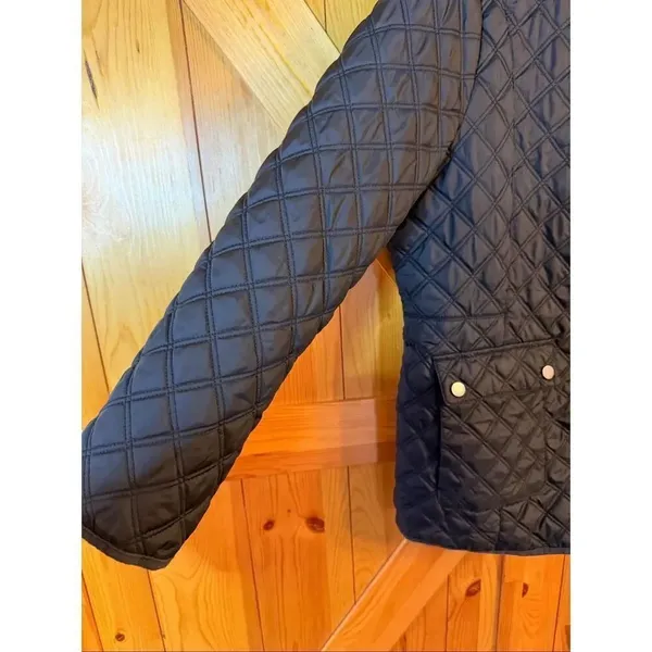 Lucky Brand Jacket Size XL Black Diamond Quilted Insulated Coat Zip Snap Front(6 - Image 4