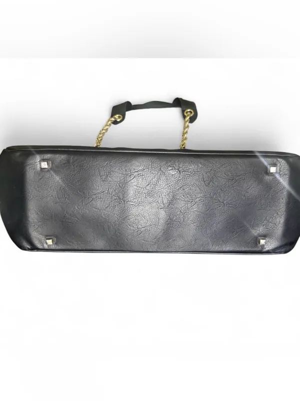 BEIS Black and Cream Striped Chain-Handle Tote inches 22 x 16 - Image 4