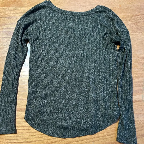 American‎ Eagle Soft & Sexy Olive Green Ribbed V-Neck Knit Sweater Top Womens XS - Image 10