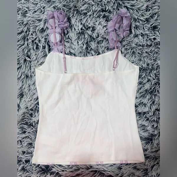 Sugar thrillz White and purple Floral top - Image 5