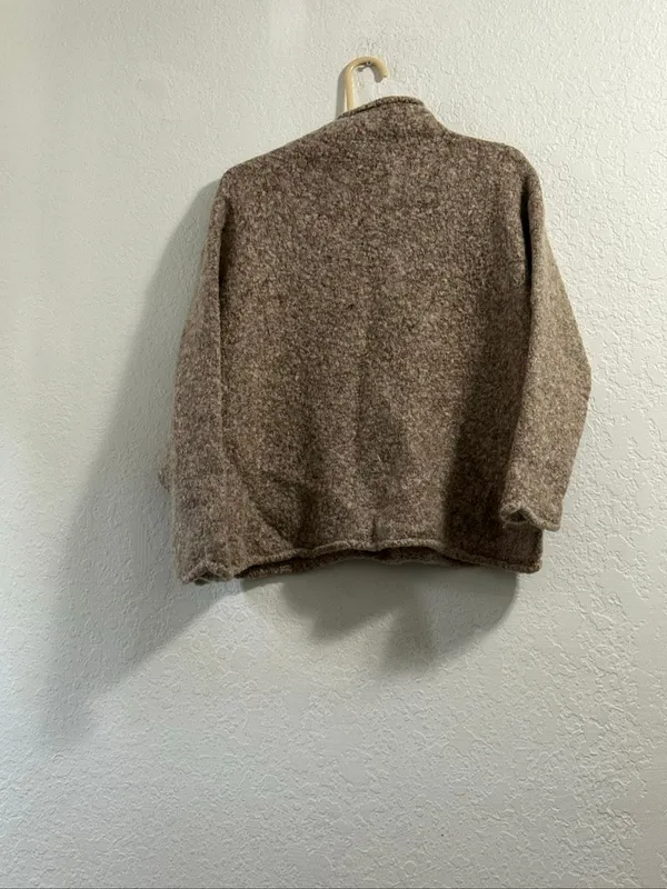 J. Jill Women’s Sweater Brown Mohair Wool Combination Size L cozy Luxe - Image 3