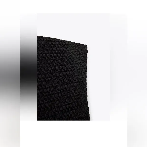 Zara Black Strapless Textured Bodycon Dress size Small - Image 5