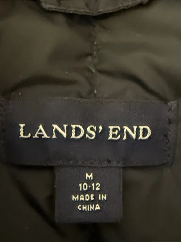 LAND'S END Black Quilted Down Puffer Vest Medium Granola Gorpcore Cottagecore - Image 4