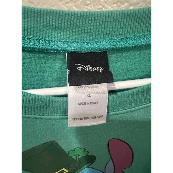 Disney Lilo & Stitch St. Patrick's Day Shamrock Green crewneck sweatshirt XL - Image 3