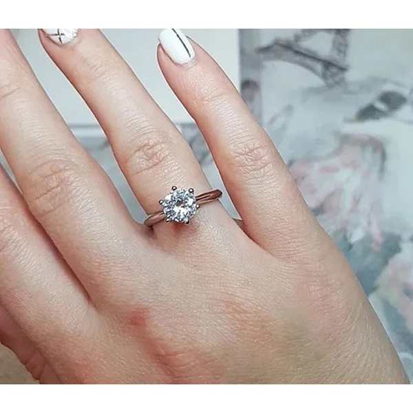 Boutique 2Ct Solitaire Platinum S925 Simulated Diamond Engagement Wedding Ring, Size‎ 6 - Image 14