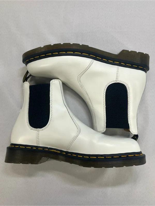 Dr. Martens 2976 YS White Smooth Leather Chelsea Boots Size US Men 8 Women 9⁠ - Image 6