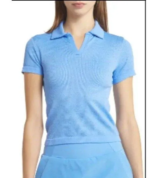 ZELLA Play Through Seamless Polo In Blue Regatta Size Small Nwot - Image 2