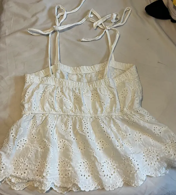 American Eagle White Floral Pattern Tank - Image 2