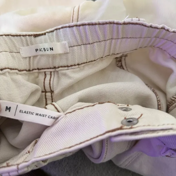 PacSun Elastic Waist Flap Cargo Pants M‎ Contrast Stitch Gorpcore Utility - Image 4