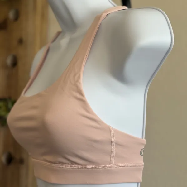 Lululemon In Alignment Straight-Strap Bra Womens Sz 2 Dusty Rose Adjustable Yoga - Image 3