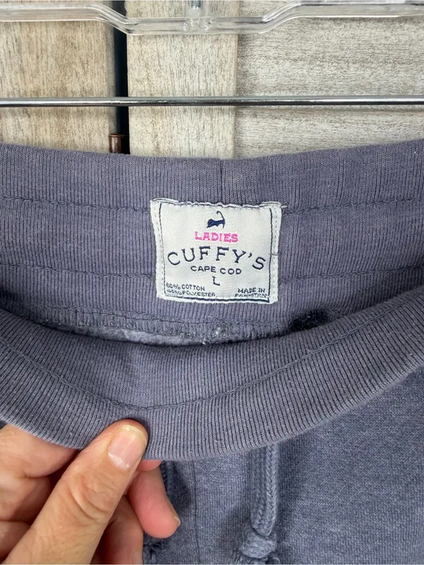CUFFY'S OF CAPE COD Women's Comfy Embroidered Sweat Pants Heather Blue-Large - Image 2