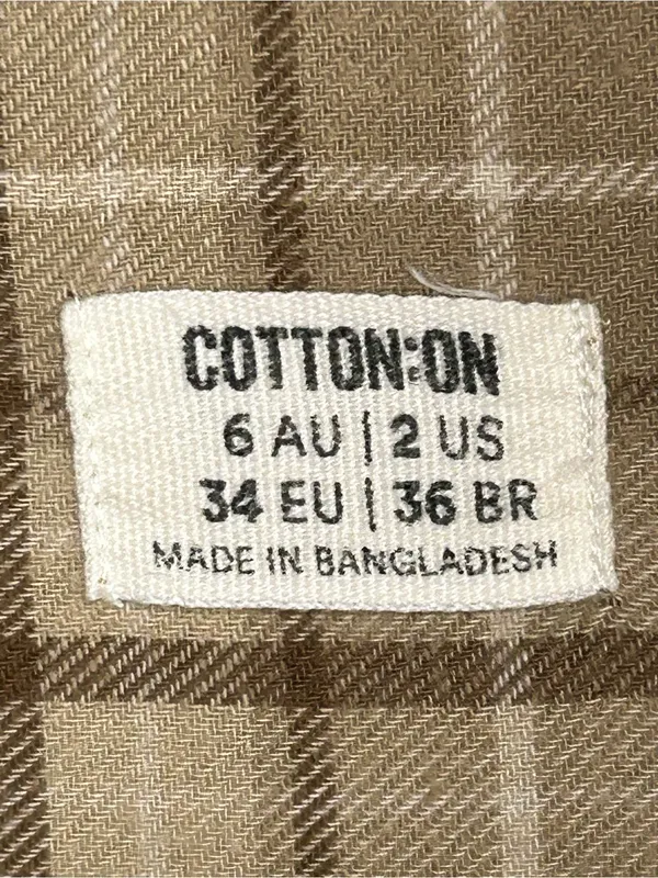 Cotton On Women's Oversized Plaid Brushed Flannel Button Down Shirt - Image 4