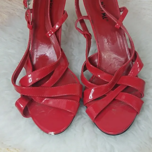 Miss Me Symbol strappy red slingback heels size 8.5 - Image 2