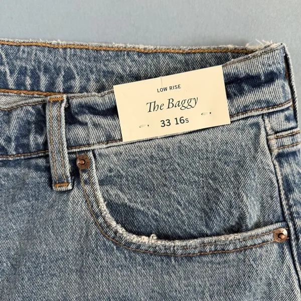NWT Abercrombie & Fitch The Baggy‎ Low Rise Medium Wash Jeans - Image 5