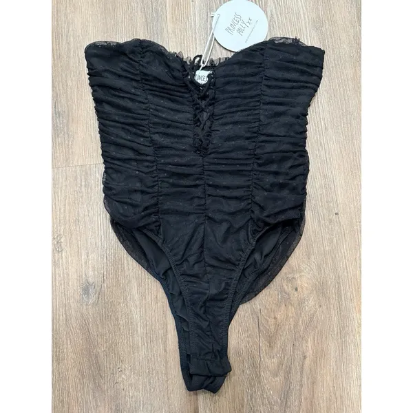 Oh Polly Black Elysia Bodysuit Bandeau Bodysuit Women's Size 6 NEW‎ - Image 2