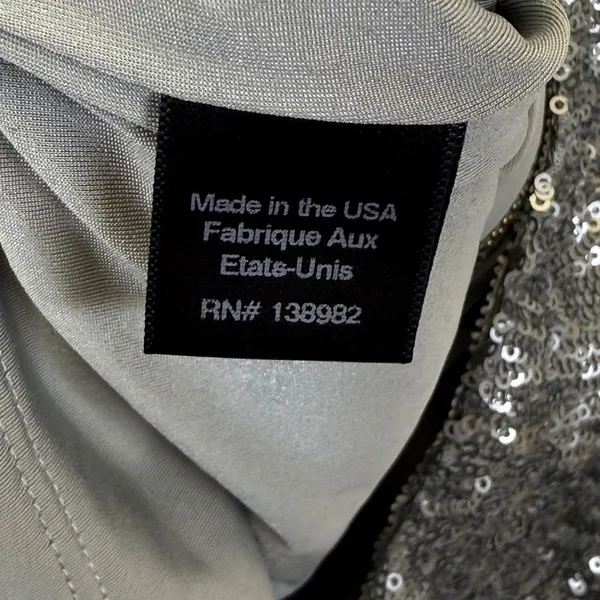 Dress‎ the Population Silver Sequin Mini Dress Womens XS Low V-Back Made in USA - Image 8