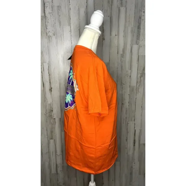 Hanes NWT Clemson University Orange Neon Palmetto Trees Short Sleeve Unisex T-Shirt‎ - Image 5