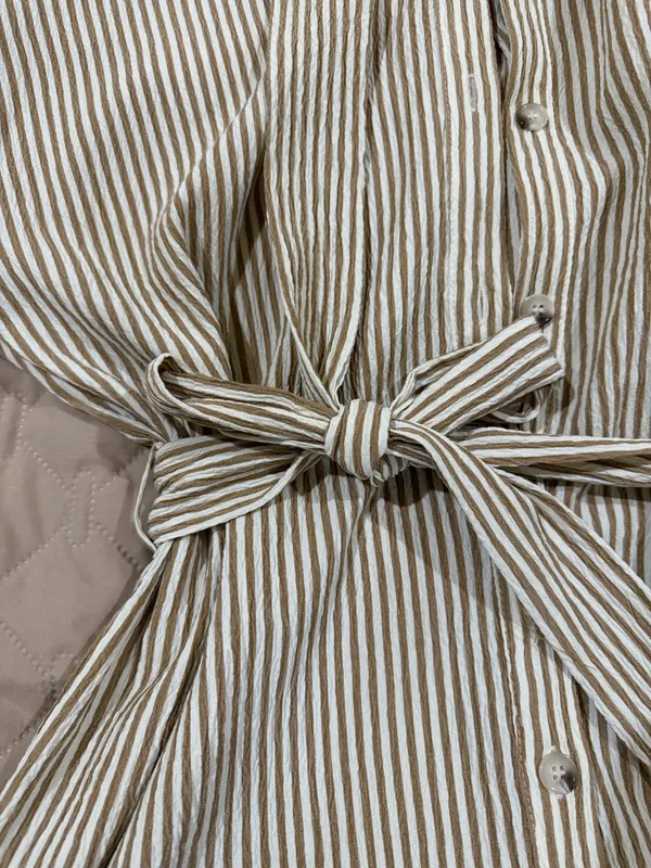 Gilli Striped Dress Brown - Image 2
