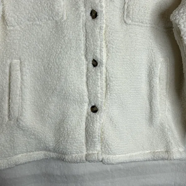 Aerie Dream Sherpa Jacket Oversized Fall Winter Cozy Button Down - Size Large - Image 3