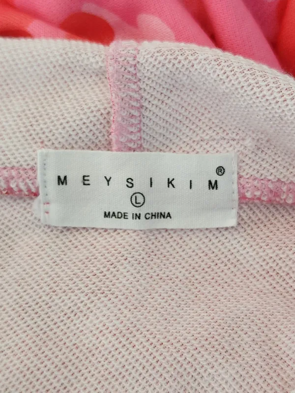 Meysi Kim Pink Camouflage Cropped Hoodie Jacket Size Large - Image 9