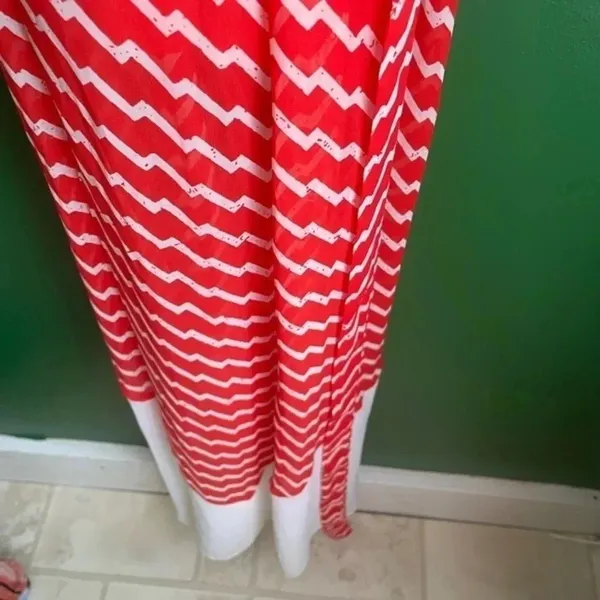 CLEARANCE! Pink Owl Maxi Dress Halter Top Red‎ & White Boutique Size Small EUC! - Image 2