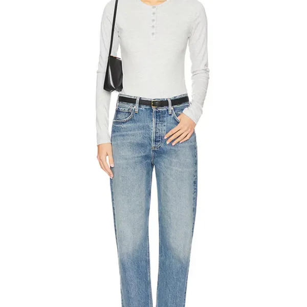 WeWoreWhat‎ Gray Long Sleeve Henley Bodysuits Size S - Image 5