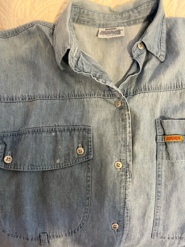 Vintage Jordache Denim Chambray Button Down Shirt - Image 6