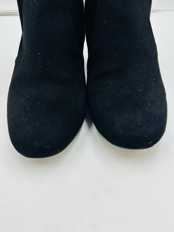 Ann Taylor Loft Women's Black Suede Ankle Boot Size 8.5 Side Zip 3" Block Heel - Image 7