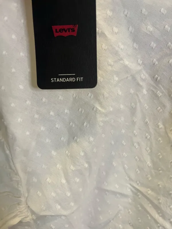 Levi's white blouse with small polka dots, size XL #polkadots #workwear. #171 - Image 5