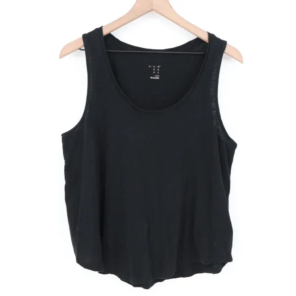 A New Day Crop Tank Top Women Large Black Knitted Round Neck Wide Strap Pullover - Image 2