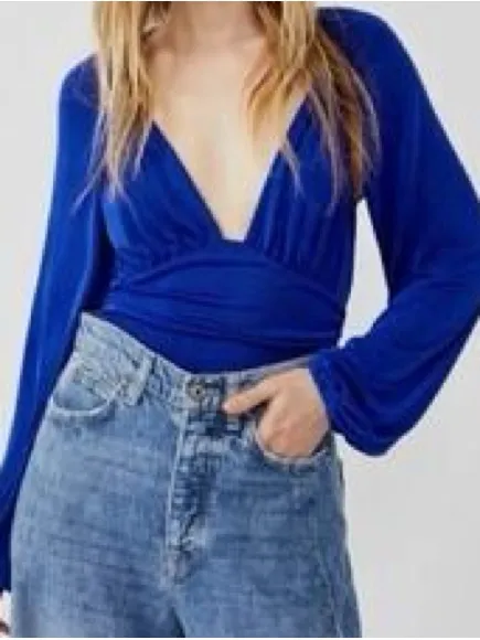 Intimately Free People Revolve In Your Arms Royal Blue Thong‎ Bodysuit - Image 2