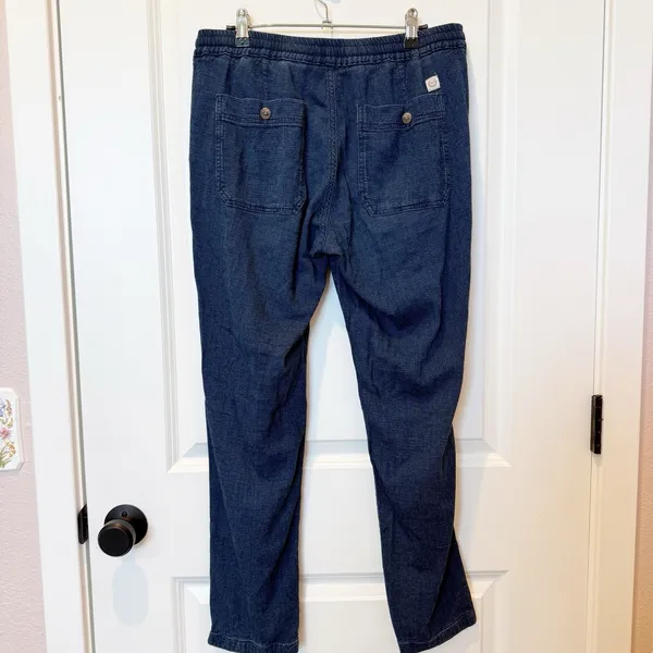 Marine Layer Men Textured Relaxed Drawstring Pull On Pant Medium Casual Comfort - Image 3