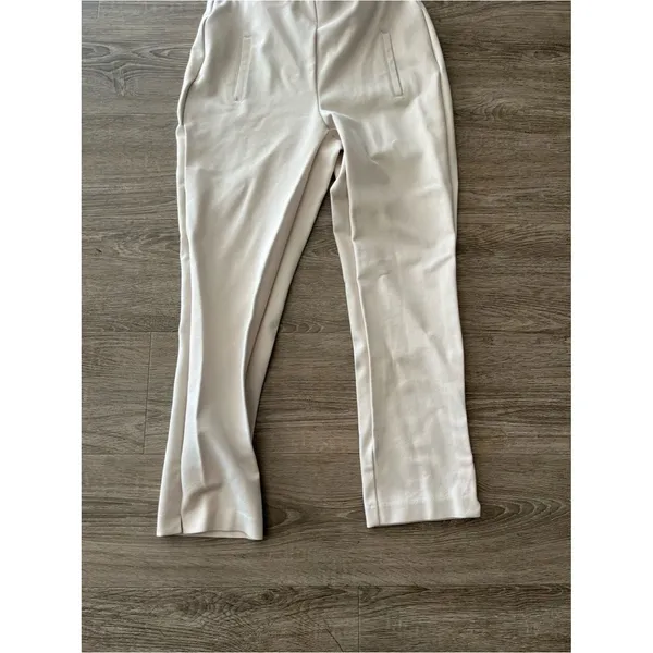 Chico’s Ankle Pants Womens 0.5 US 6 Cream Ivory Pull On Ponte Slim Stretch - Image 3