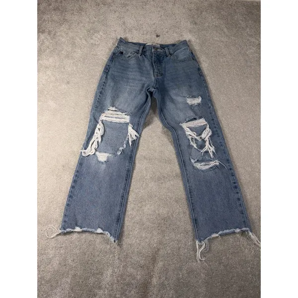 kancan‎ straight leg pants distressed 1/24 Blue Size undefined - Image 2
