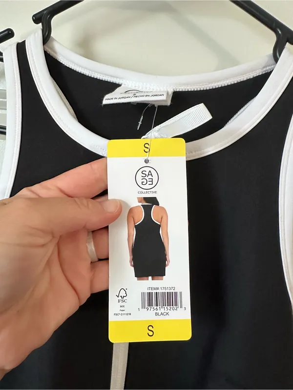 SAGE Collective Tennis Dress with Shorts Womens S Black Pickleball Activewear - Image 4